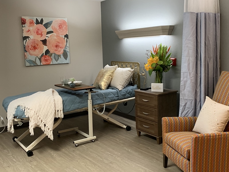 Patient room at Pilgrim Manor