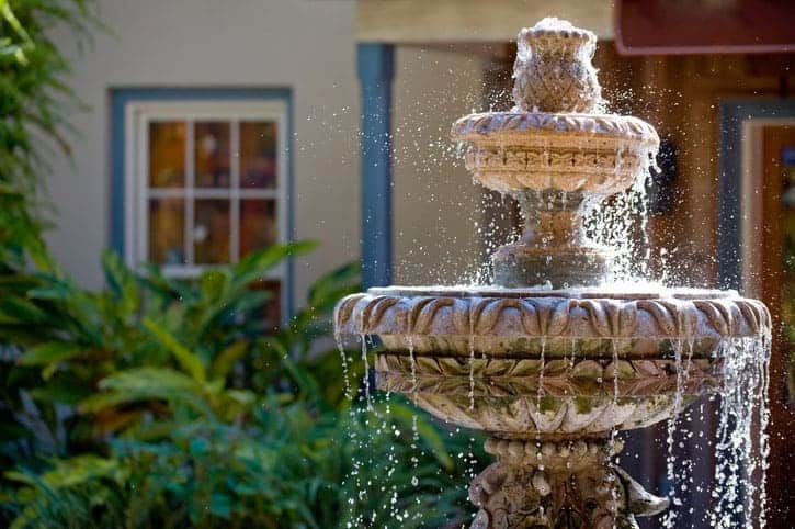 Water fountain at Pilgrim Manor